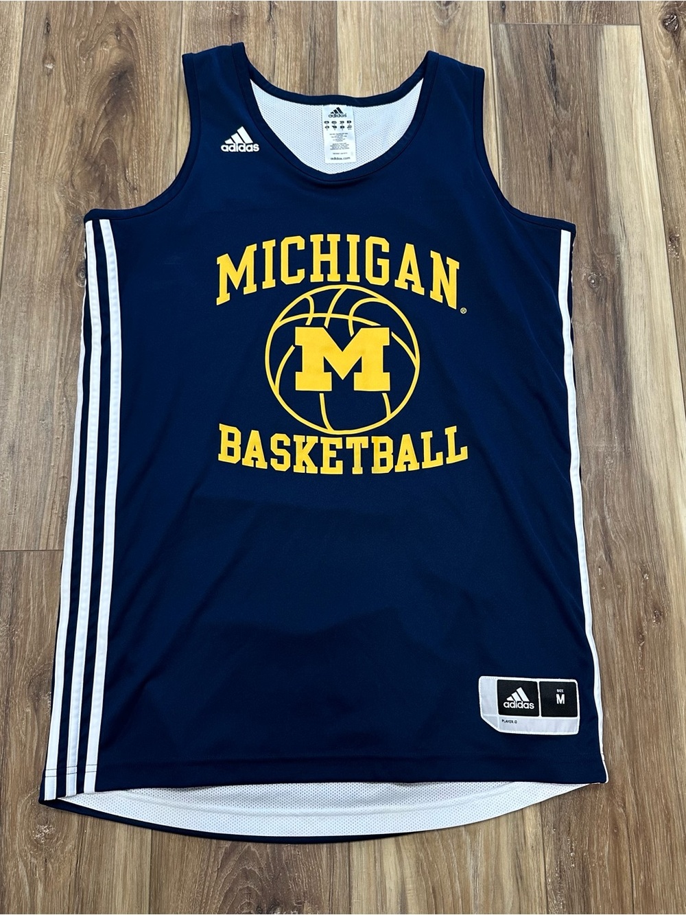 Adidas Michigan Wolverines Basketball Reversible Practice Climalite Jersey, M